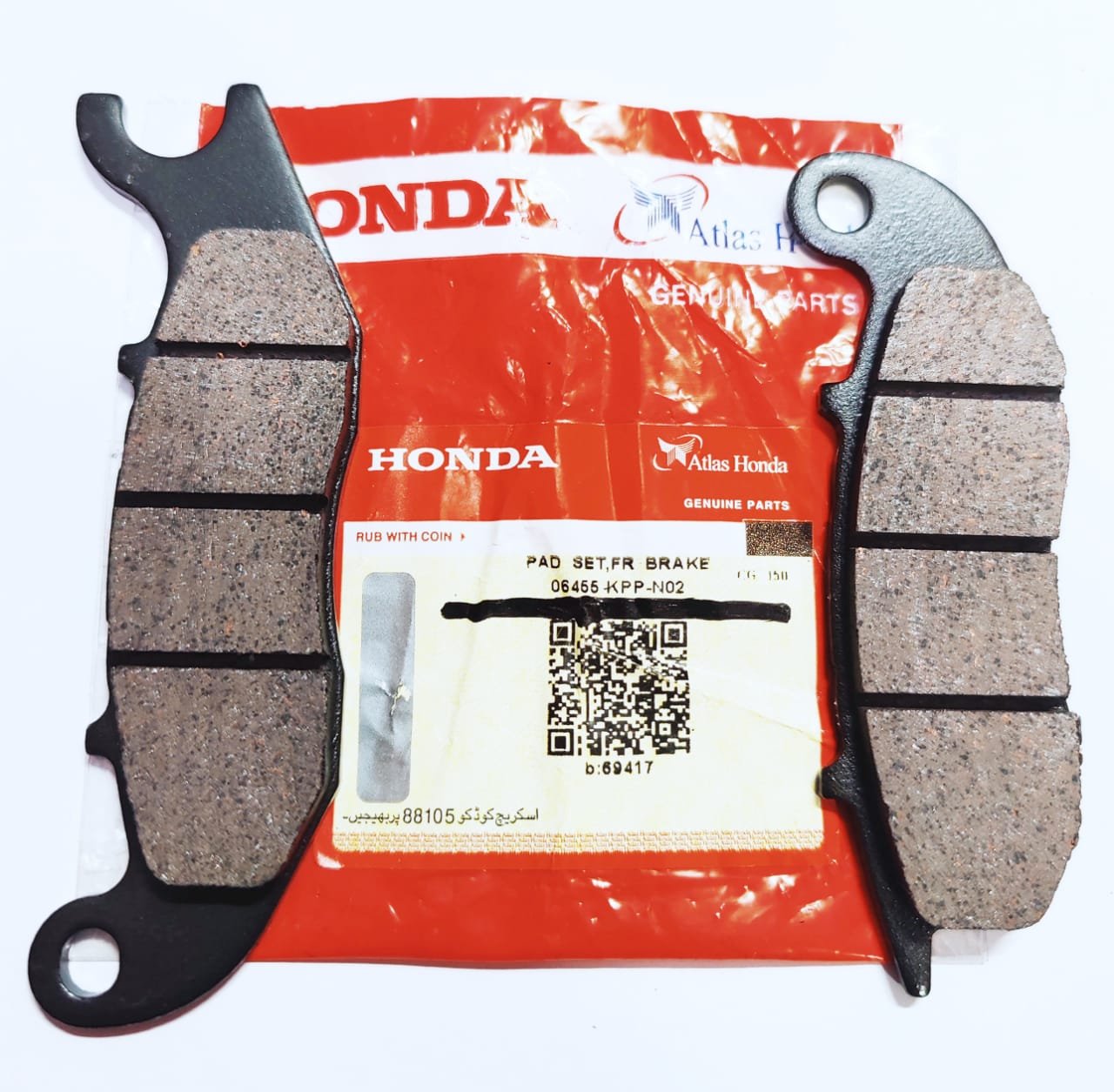 Pad Set Front Brake CG 150 (Genuine) Disc Pad Font CB 150